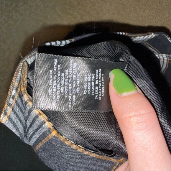 Sunday Best Black Plaid A-Line Skirt with Button Accent - Picture 4 of 4